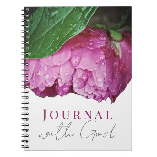 Pretty Pink Peony Flower Journal With God
