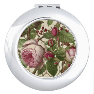 Pretty Pink Peony Flowers Compact Mirror