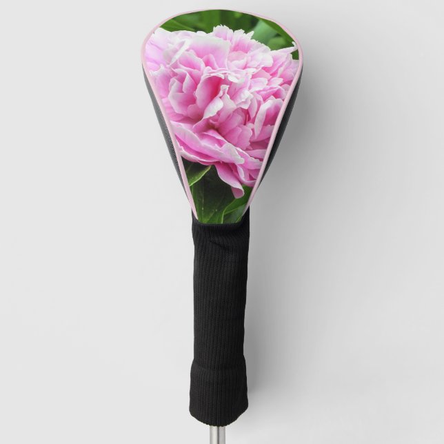 Pretty Pink Peony Golf Head Cover (Front)