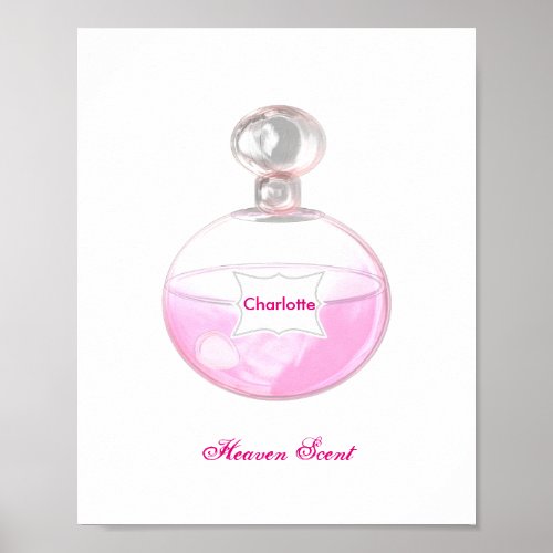 Pretty Pink Perfume Bottle Personalized Poster