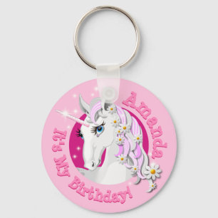 Pretty Pink Personalised Unicorn Birthday Party Cl Keychain