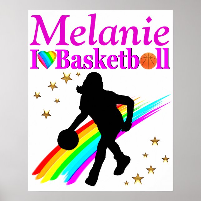 PRETTY PINK PERSONALIZED BASKETBALL POSTER (Front)