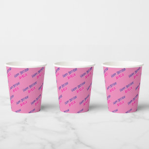 Pretty Pink personalized Birthday Paper Cups