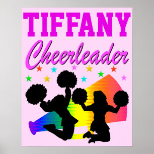 PRETTY PINK PERSONALIZED CHEERLEADER POSTER