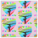 PRETTY PINK PERSONALIZED GYMNASTICS GIRL FABRIC