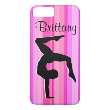 Pretty Pink Personalized Gymnastics Iphone Case by MySportsStar at Zazzle