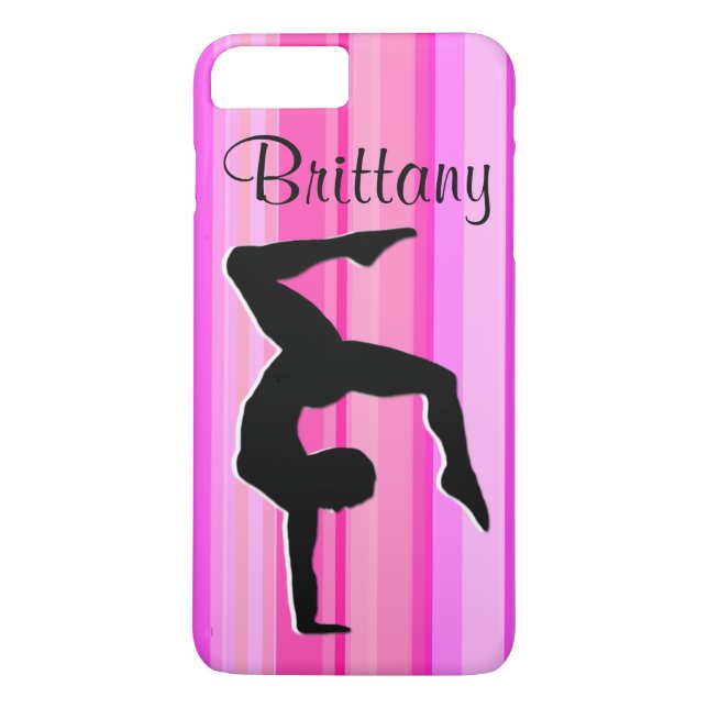 PRETTY PINK PERSONALIZED GYMNASTICS IPHONE CASE (Back)