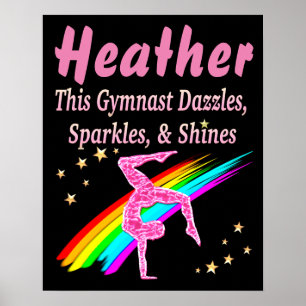 PRETTY PINK PERSONALIZED GYMNASTICS POSTER