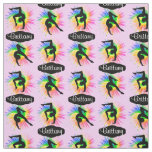 PRETTY PINK PERSONALIZED GYMNASTICS STAR FABRIC