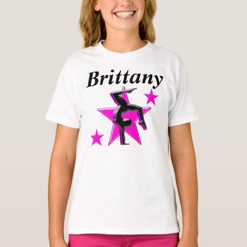 PRETTY PINK PERSONALIZED GYMNASTICS TSHIRT