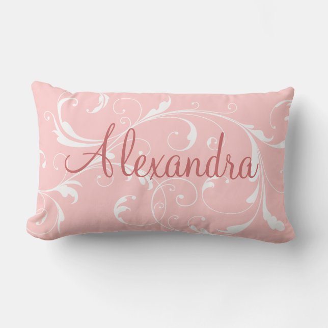 Pretty Pink Personalized Name Pillow (Front)