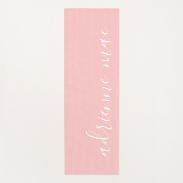 Pretty Pink Personalized Name Reversible Yoga Mat (Front)