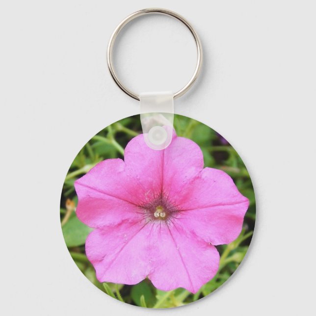 Pretty Pink Petunia Keychain (Front)
