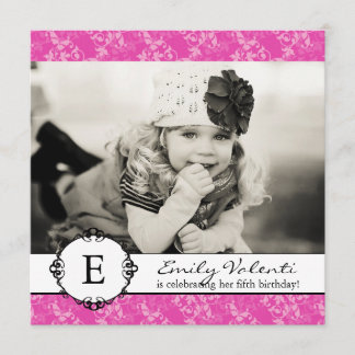 Pretty Pink Photo Birthday Party Invitation