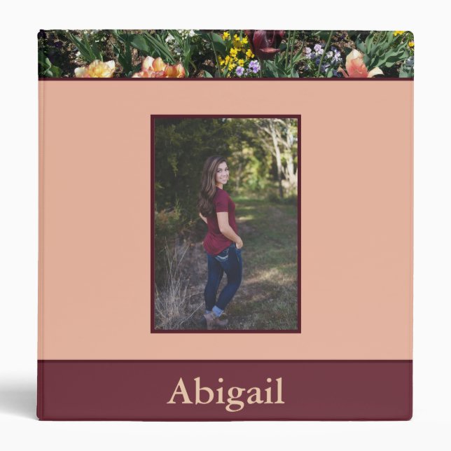 Pretty Pink Photo Garden 3 Ring Binder (Front)