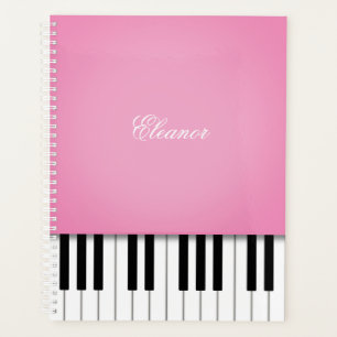 Pretty Pink Piano Music Keyboard Customized Planner