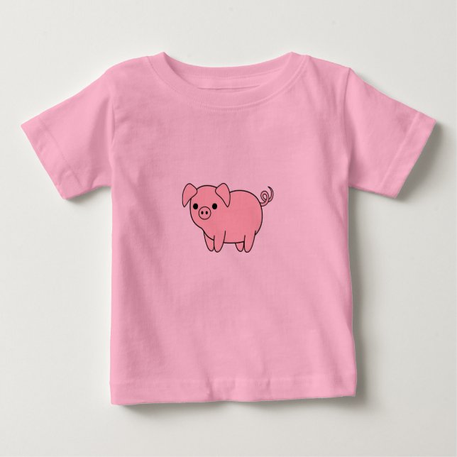 pretty pink pig baby T-Shirt (Front)