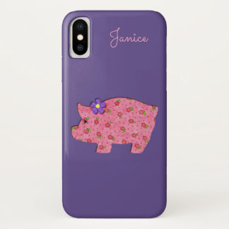 Pretty Pink Pig iPhone X Case