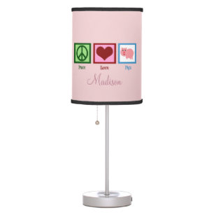 Pretty Pink Pig Personalized Table Lamp