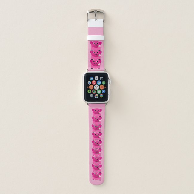 Pretty Pink Pigs Apple Watch Band