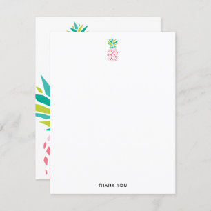 Pretty Pink Pineapples Thank You Note Cards