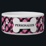 Pretty Pink Plaid - Pet Bowl<br><div class="desc">Pet Bowl. Featuring a beautiful Pretty Pink Plaid pattern ready for you to personalize. ✔NOTE: ONLY CHANGE THE TEMPLATE AREAS NEEDED! 😀 If needed, you can remove the text and start fresh adding whatever text and font you like. 📌If you need further customization, please click the "Click to Customize further"...</div>