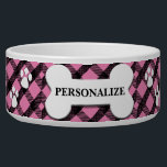 Pretty Pink Plaid - Pet Bowl<br><div class="desc">Pet Bowl. Featuring a beautiful Pretty Pink Plaid pattern ready for you to personalize. ✔NOTE: ONLY CHANGE THE TEMPLATE AREAS NEEDED! 😀 If needed, you can remove the text and start fresh adding whatever text and font you like. 📌If you need further customization, please click the "Click to Customize further"...</div>