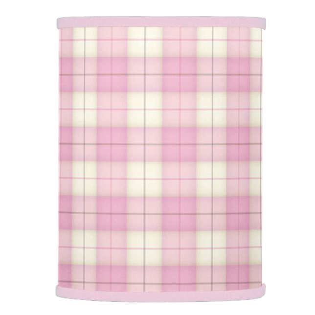 Pretty Pink Plaid Tartan Cottage Style Lamp Shade (Right)