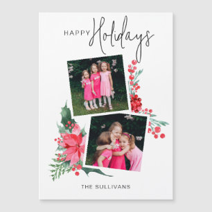 Pretty Pink Poinsettia & Holly 2-Photo