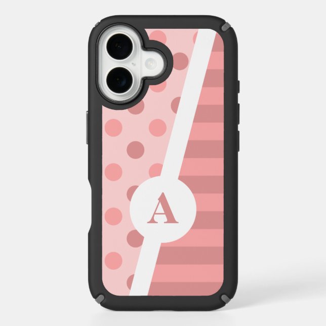 Pretty Pink Polka Dot and Stripe Pattern Speck iPhone Case (Front)
