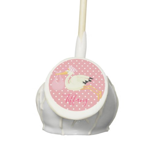 Pretty Pink Polka Dot Baby Shower with Stork Cake Pops
