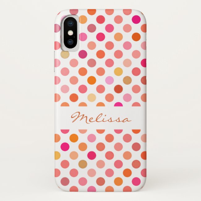 Pretty Pink Polka Dot iPhone X Case