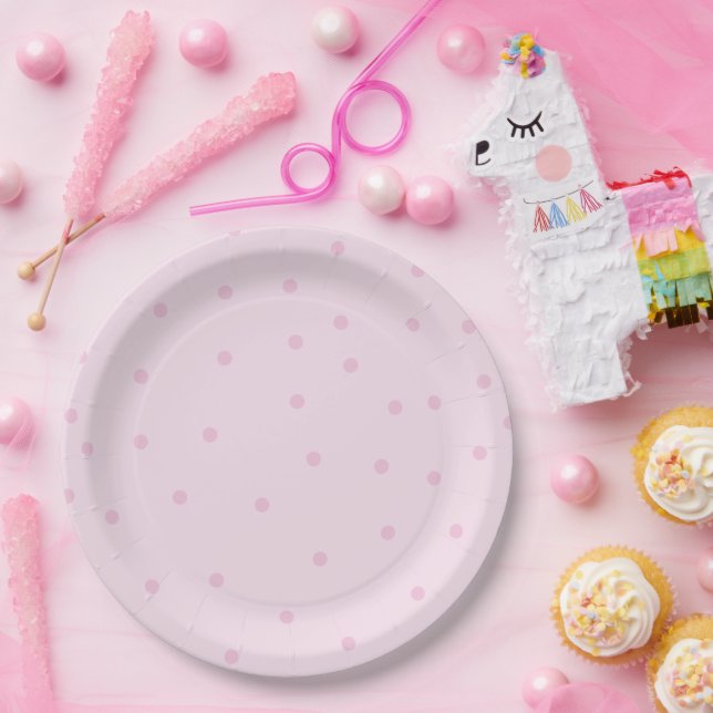 Pretty Pink Polka Dot Party Paper Plates (Party)