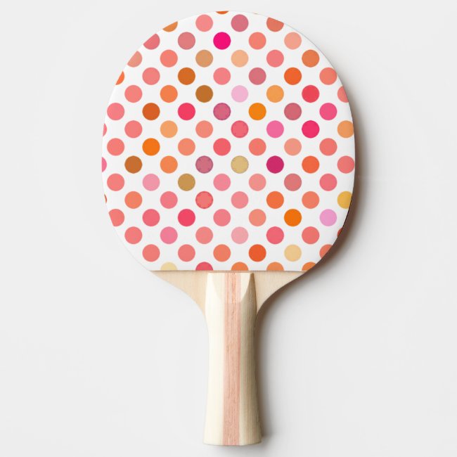 Pretty Pink Polka Dot Ping Pong Paddle