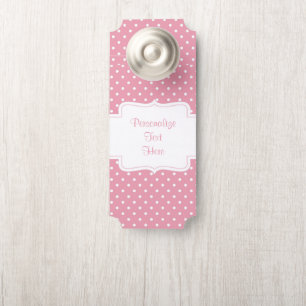 Pretty & Pink Polka Dot Vintage Room Door Hanger