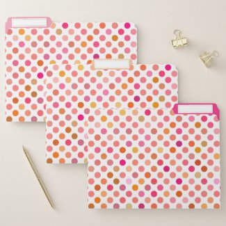 Pretty Pink Polka Dots File Folder Set