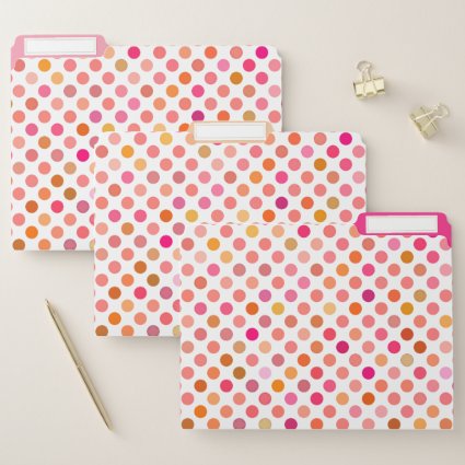 Pretty Pink Polka Dots File Folder Set
