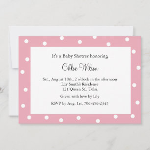 Pretty Pink Polka Dots Invitation