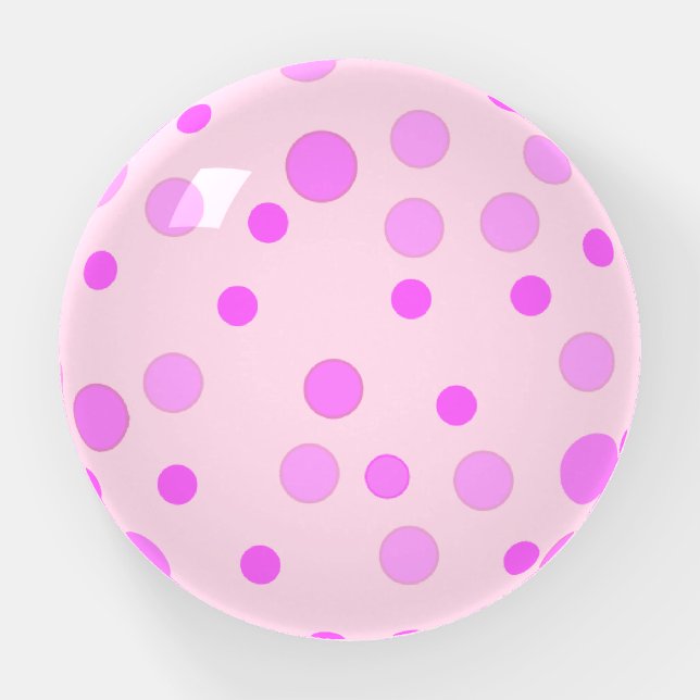 Pretty Pink Polka Dots on Light Pink Paper Weights (Front)