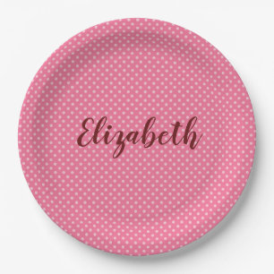 Pretty pink polka dots paper plates