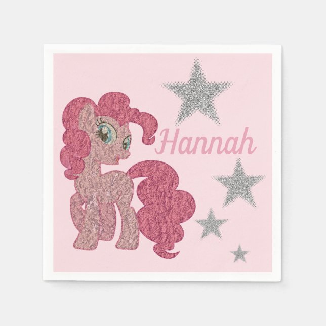 Pretty Pink Pony Personnalised Napkins (Front)