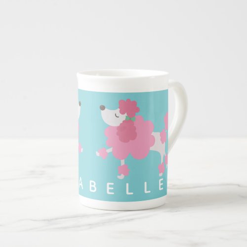 Pretty Pink Poodle Personalize Bone China Mug