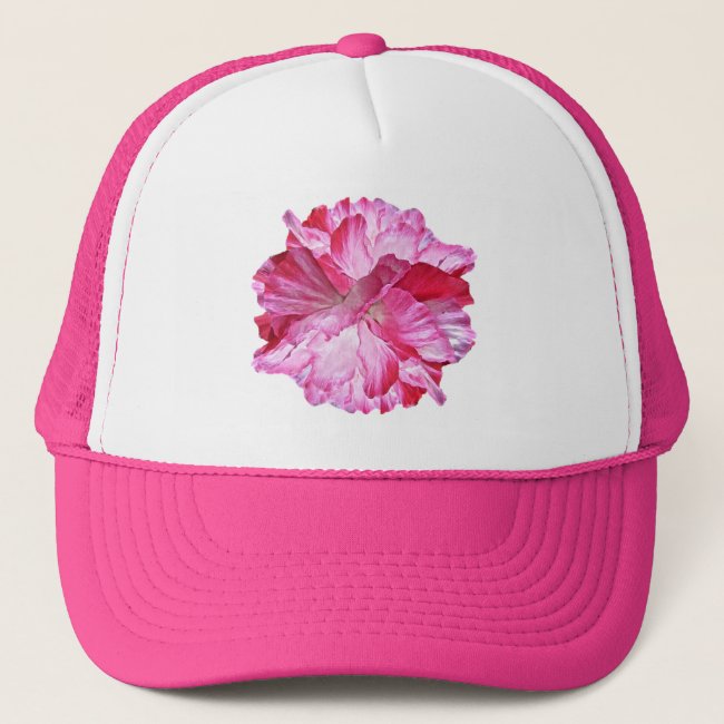 Pretty Pink Poppy Flower Abstract Floral Hat