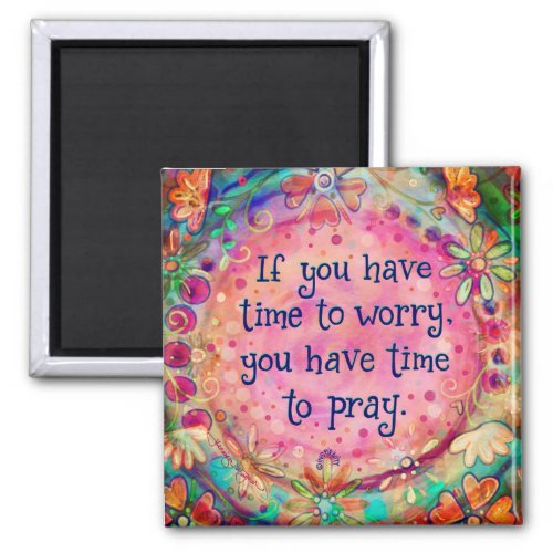 Pretty Pink Prayer Quote Inspiring Floral Trendy Magnet
