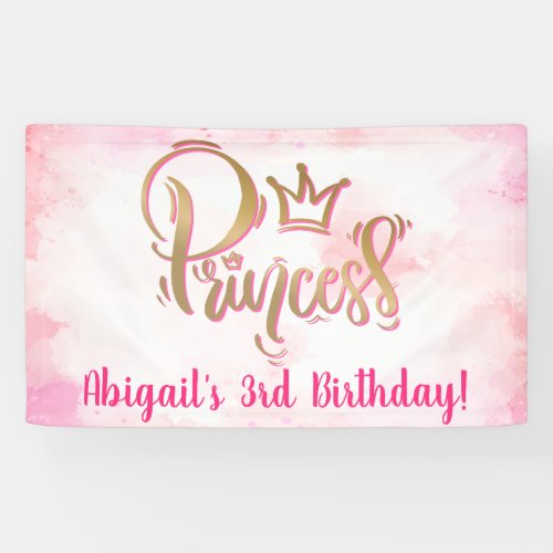 Pretty Pink Princess Birthday Banner