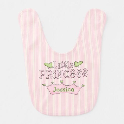 Pretty Pink Princess Custom Baby Bib