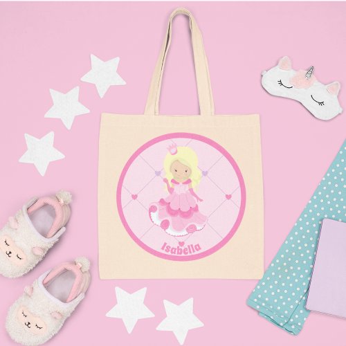 Pretty Pink Princess Custom Girly Kids Tote Bag