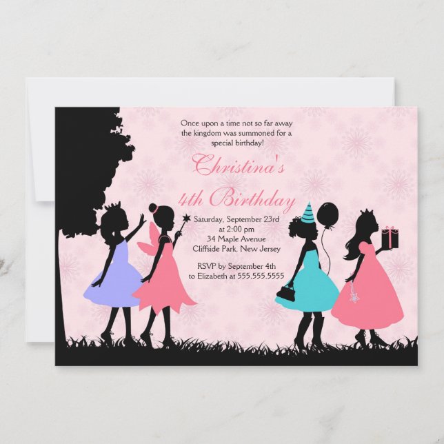 Pretty Pink Princess  Fairy Birthday Party Invitation (Front)