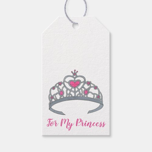Pretty Pink Princess Tiara Birthday Party Girl Gift Tags