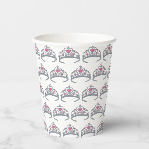 Pretty Pink Princess Tiara Birthday Party Girl Paper Cups